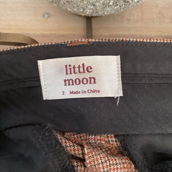 Aritzia Little Moon Women’s Rust Plaid Pants High Rise Pockets, Size 2 - Picture 8 of 10